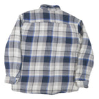 WRANGLER Mens Blue & Grey Check Cotton Blend Shirt L Casual Winter Flannel