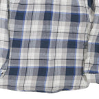 WRANGLER Mens Blue & Grey Check Cotton Blend Shirt L Casual Winter Flannel