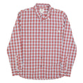 TIMBERLAND Mens Red & White Check Shirt L Cotton Blend Casual Long Sleeve Button