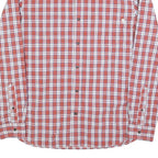 TIMBERLAND Mens Red & White Check Shirt L Cotton Blend Casual Long Sleeve Button