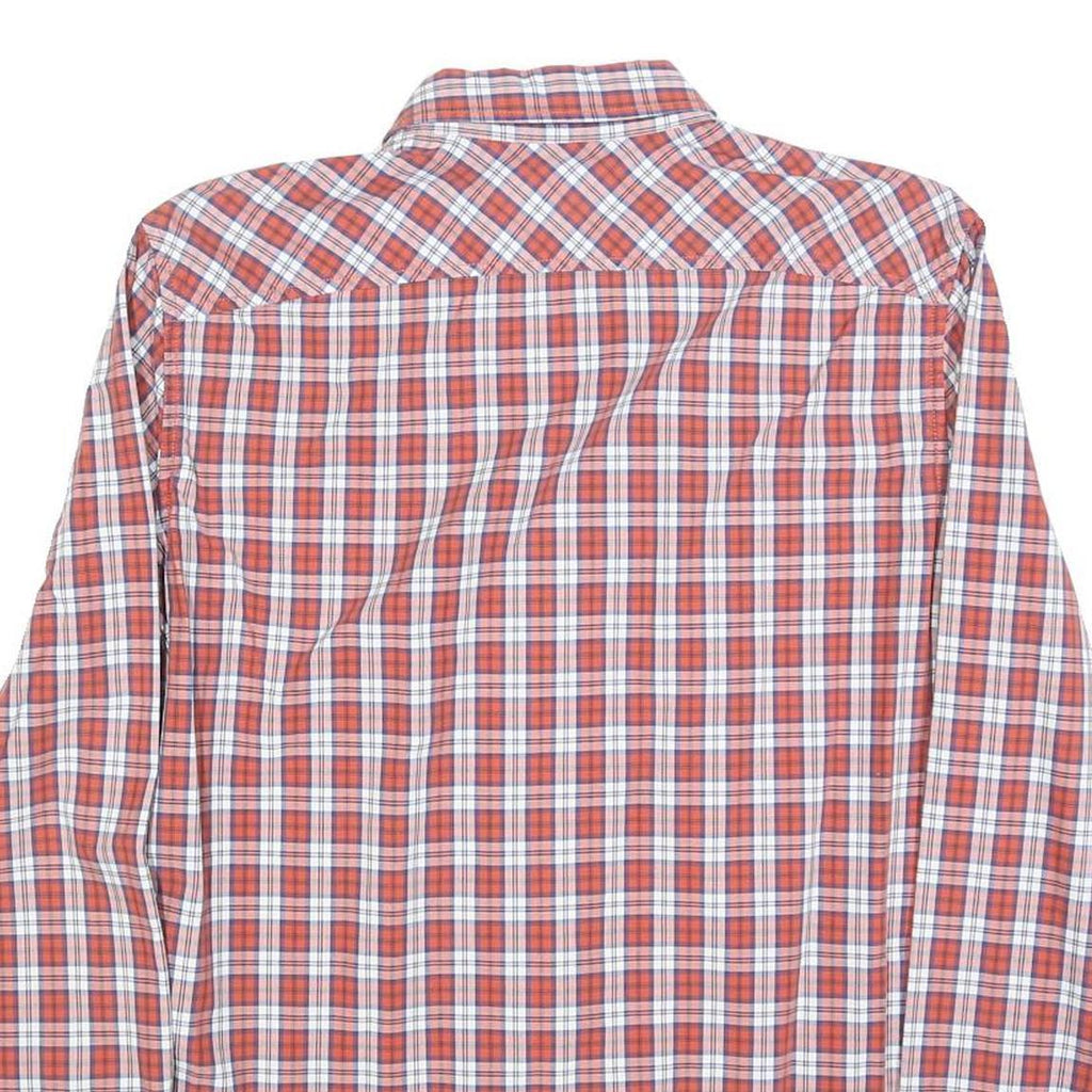 TIMBERLAND Mens Red & White Check Shirt L Cotton Blend Casual Long Sleeve Button