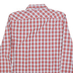 TIMBERLAND Mens Red & White Check Shirt L Cotton Blend Casual Long Sleeve Button