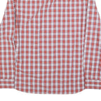 TIMBERLAND Mens Red & White Check Shirt L Cotton Blend Casual Long Sleeve Button