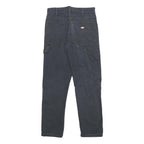 DICKIES Mens Cotton Black Slim Straight Trousers W28 L30 Workwear Zip Closure