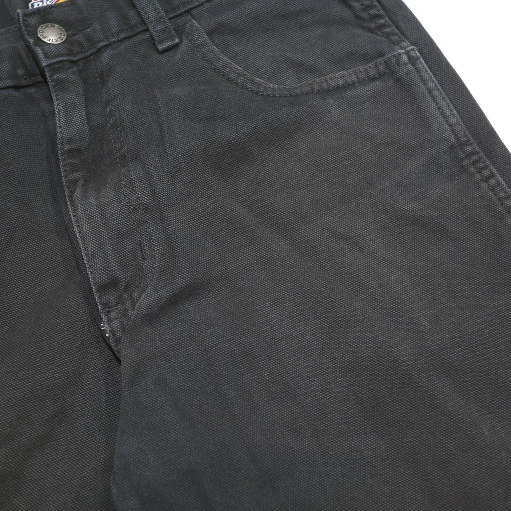 DICKIES Mens Cotton Black Slim Straight Trousers W28 L30 Workwear Zip Closure