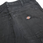DICKIES Mens Cotton Black Slim Straight Trousers W28 L30 Workwear Zip Closure