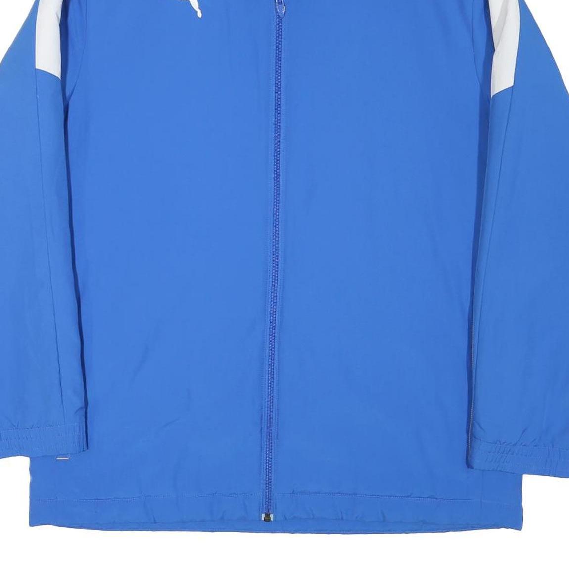 PUMA Mens Blue & White Zip Up Jacket M Polyester Blend Sportswear Activewear