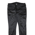 TRUE RELIGION Womens Cotton Blend Black Slim Skinny Trousers W30 L29 Stylish Zip