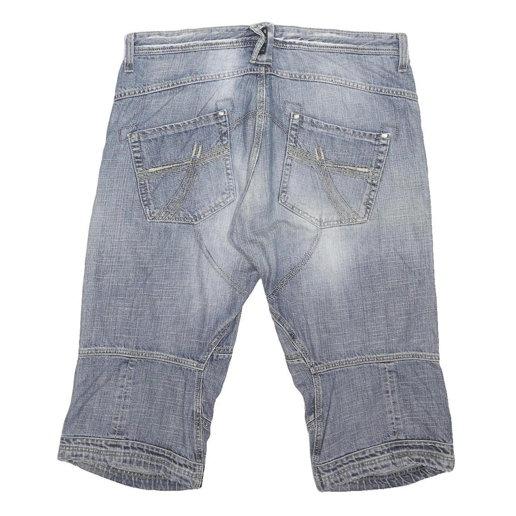 CAMP DAVID Mens Shorts Blue Denim XL W38 Casual Cotton Blend Long Length