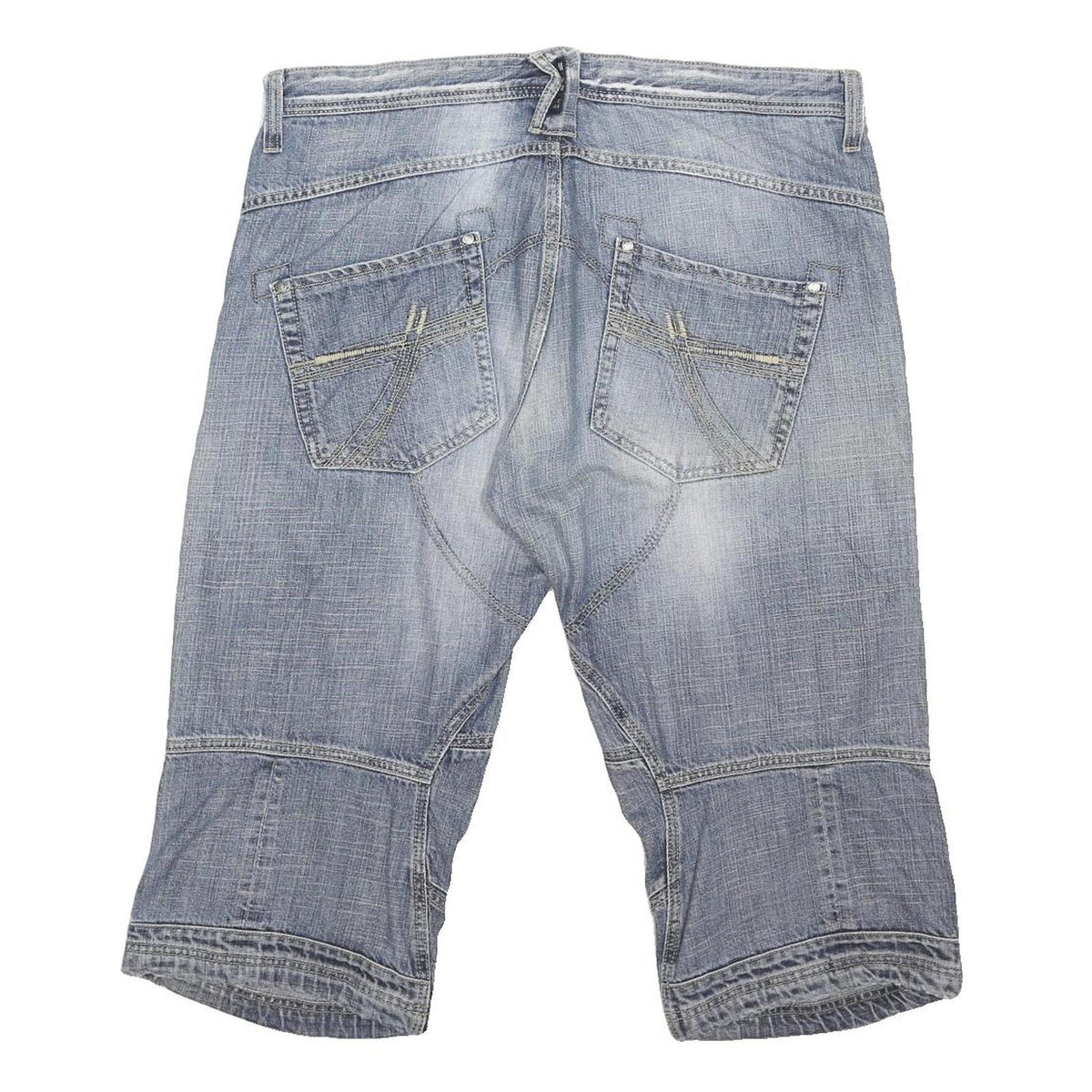 CAMP DAVID Mens Shorts Blue Denim XL W38 Casual Cotton Blend Long Length