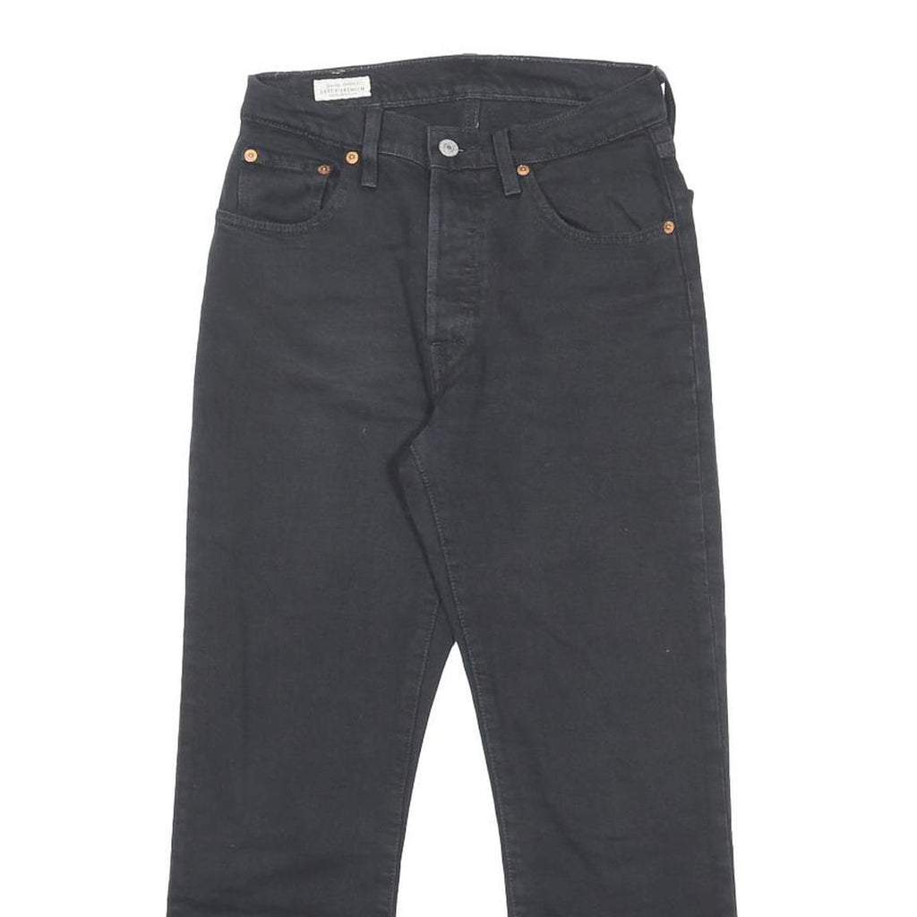 LEVI'S 501 BIG E Womens Black Regular Straight Denim Raw W25 L25 Vintage Jeans