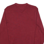 TOMMY HILFIGER Mens Maroon Plain V-Neck Basic Knit Jumper XL Cotton