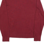 TOMMY HILFIGER Mens Maroon Plain V-Neck Basic Knit Jumper XL Cotton