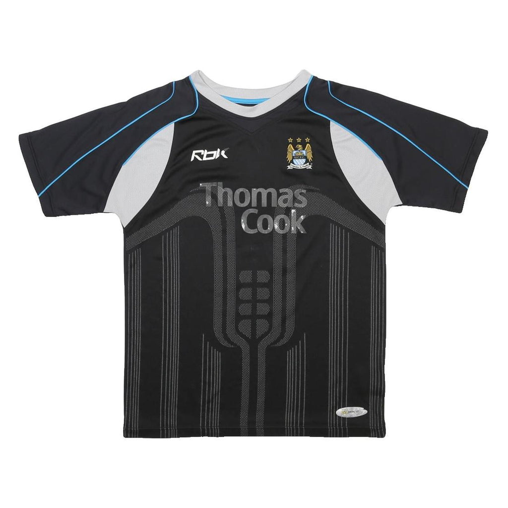 REEBOK 2006-07 Manchester City Away Mens Black Football Shirt M Dickov 14