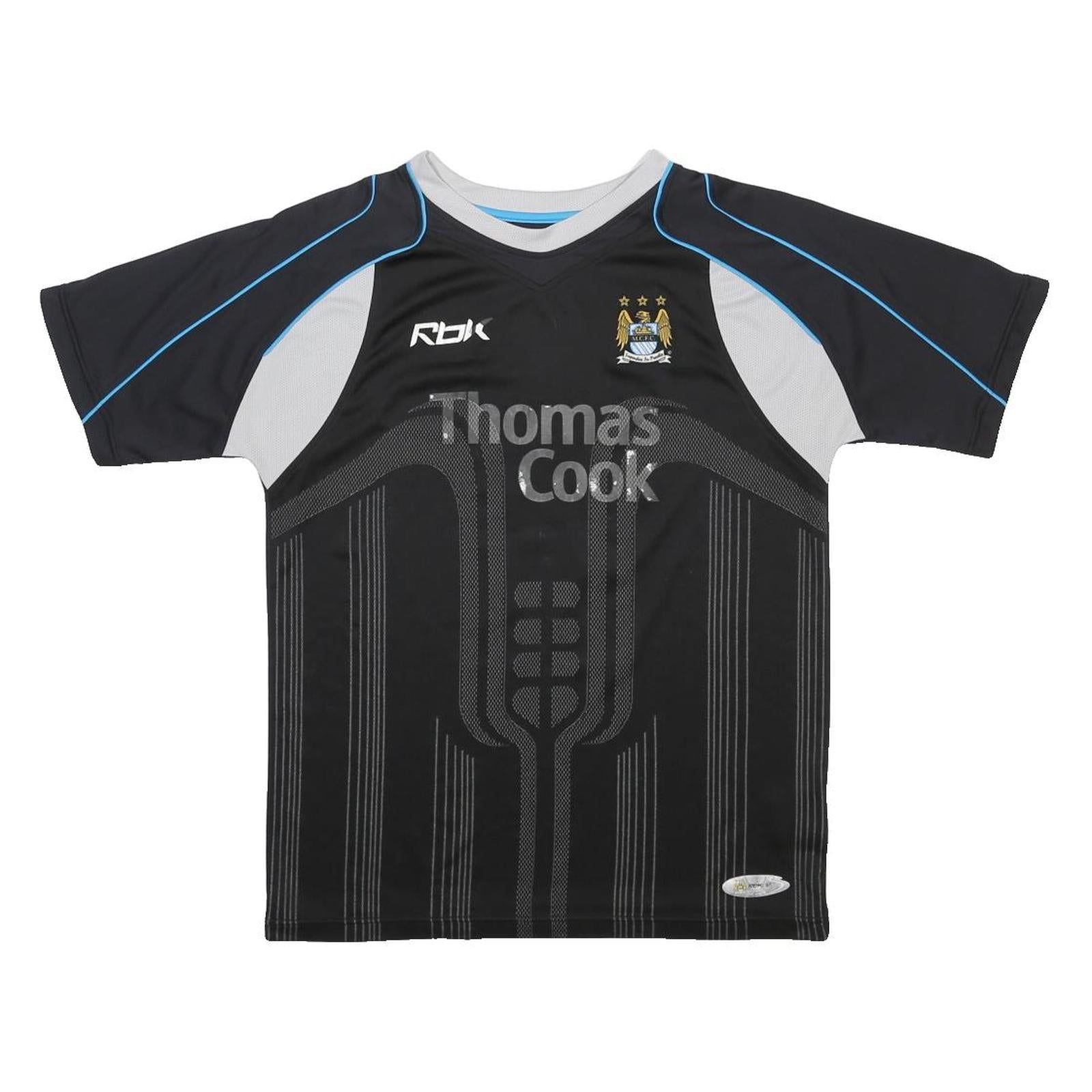 REEBOK 2006-07 Manchester City Away Mens Black Football Shirt M Dickov 14