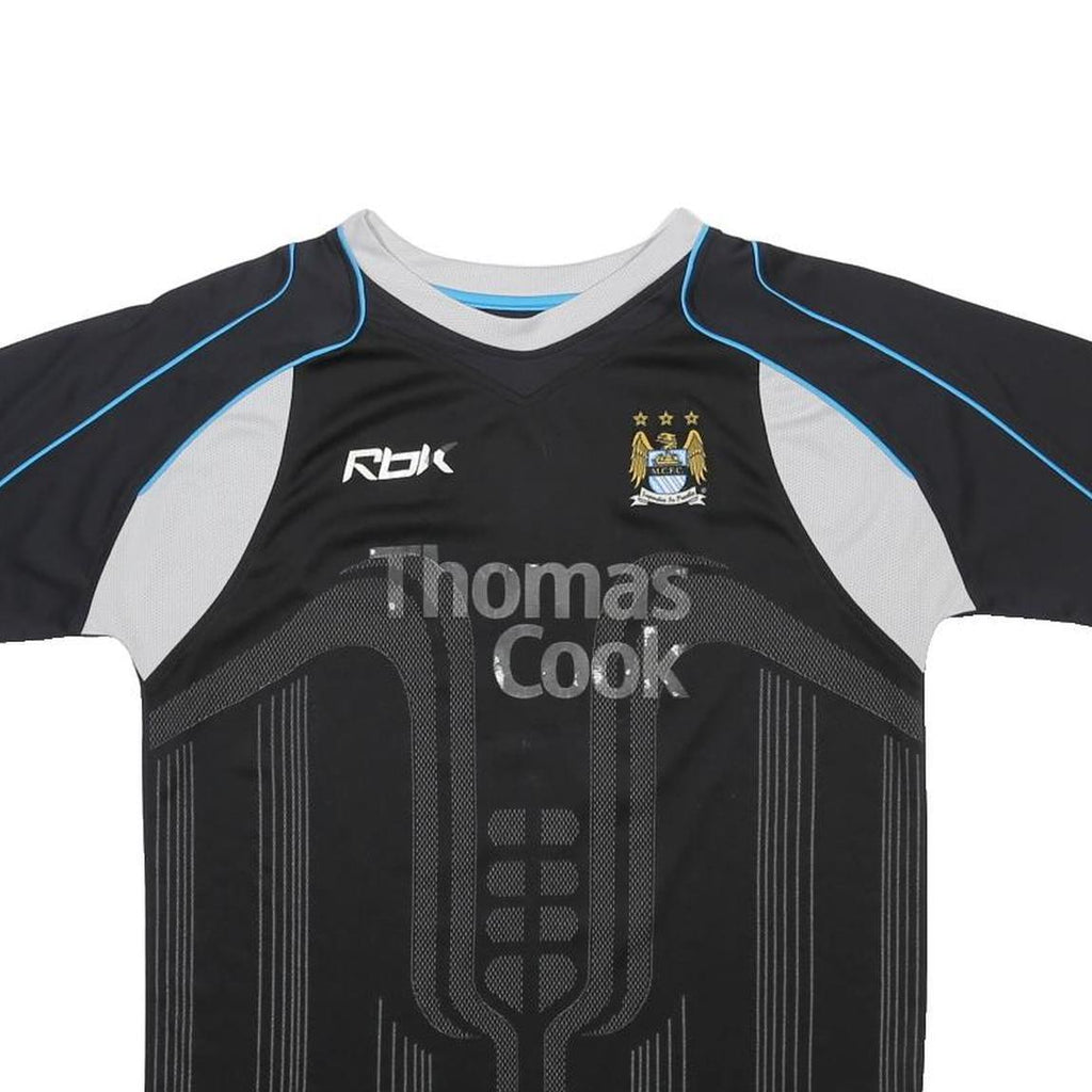REEBOK 2006-07 Manchester City Away Mens Black Football Shirt M Dickov 14
