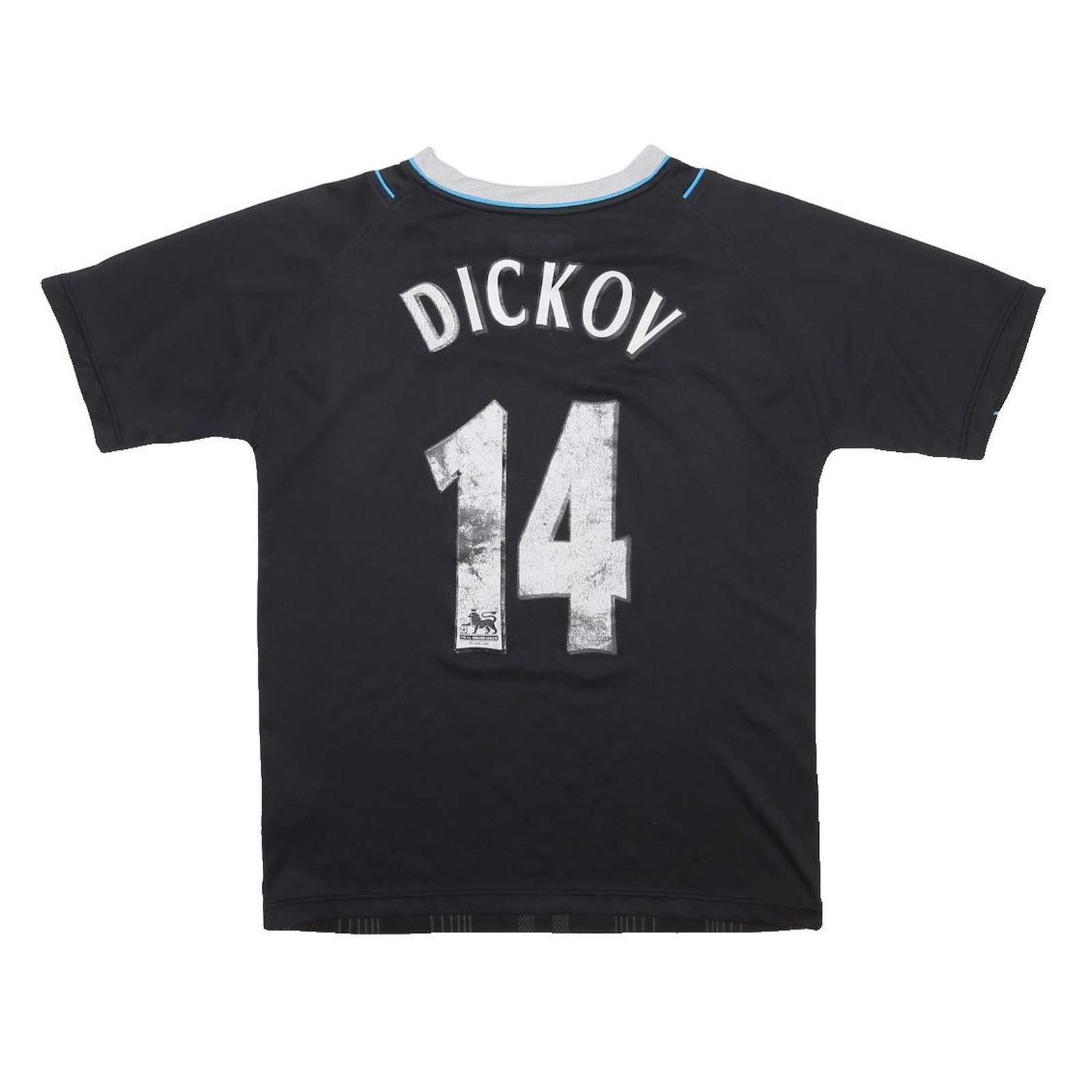 REEBOK 2006-07 Manchester City Away Mens Black Football Shirt M Dickov 14