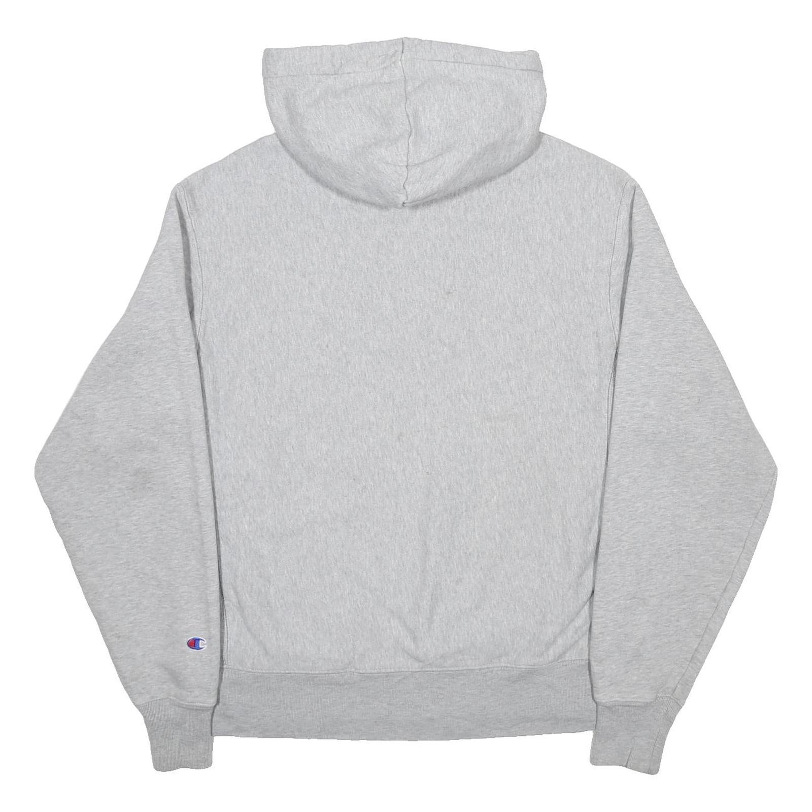 CHAMPION REVERSE WEAVE Mens Grey Pullover Hoodie M Classic Logo Cotton Blend