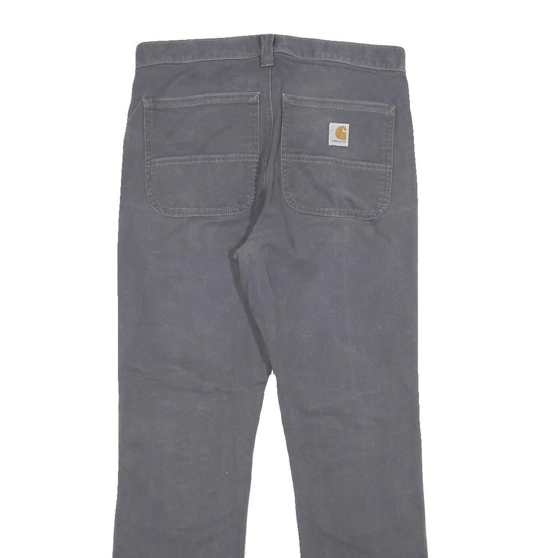 CARHARTT Mens Cotton Blend Grey Regular Straight Fit Trousers W31 L30 Workwear