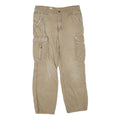 CARHARTT Mens Cotton Blend Beige Regular Fit Cargo Trousers W33 L28 Workwear