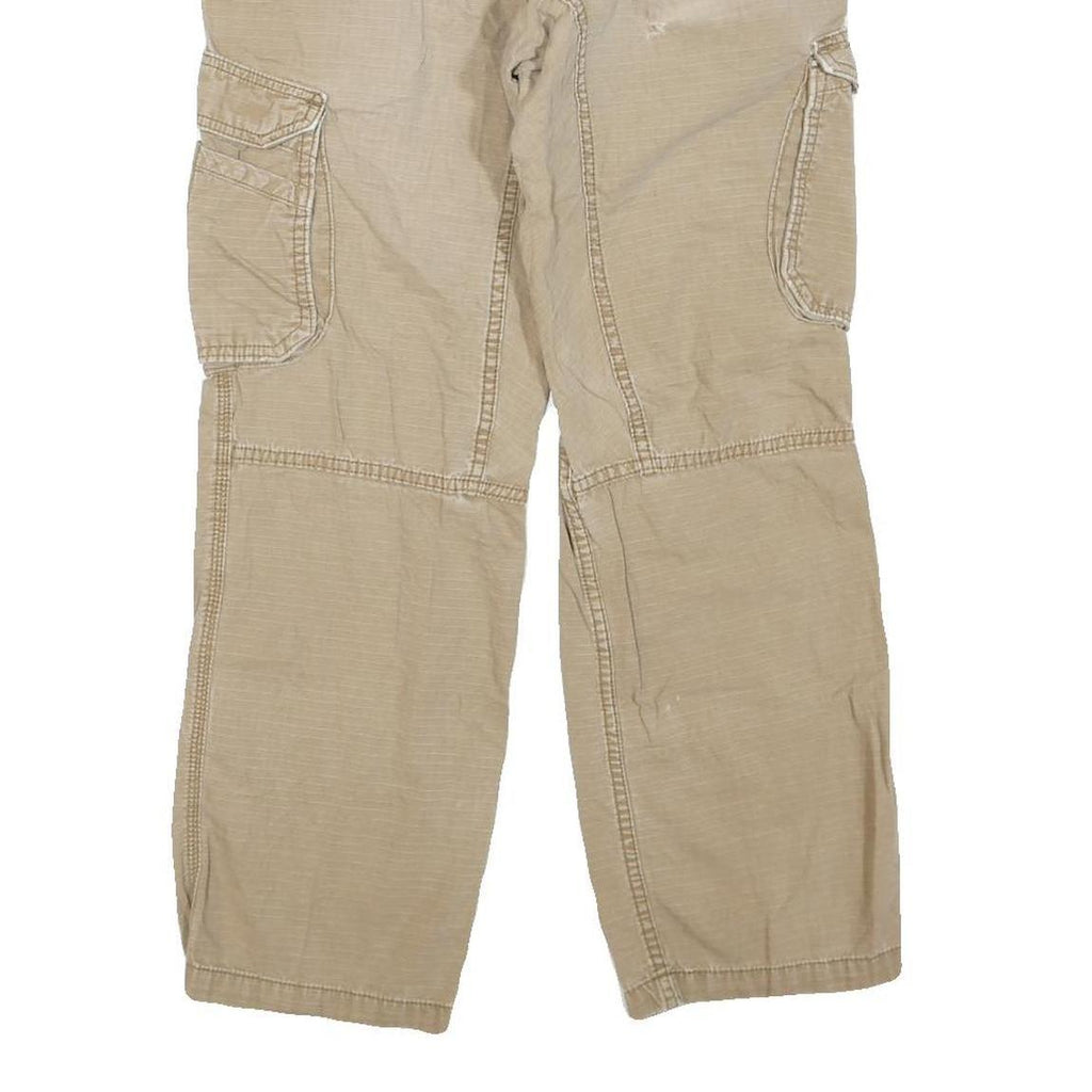 CARHARTT Mens Cotton Blend Beige Regular Fit Cargo Trousers W33 L28 Workwear