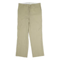 DICKIES Mens Cotton Beige Regular Straight Trousers W34 L29 Zip Closure Classic