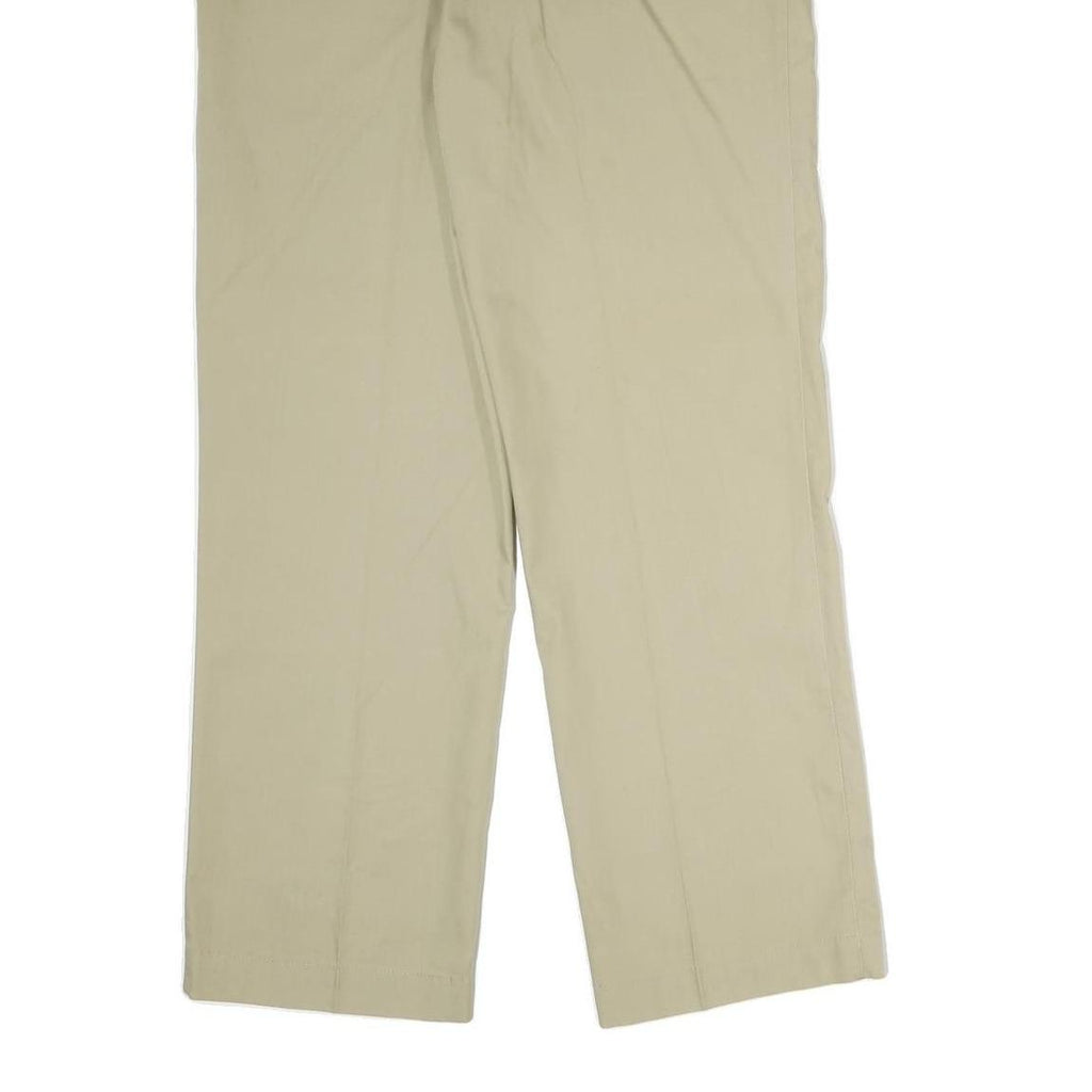 DICKIES Mens Cotton Beige Regular Straight Trousers W34 L29 Zip Closure Classic