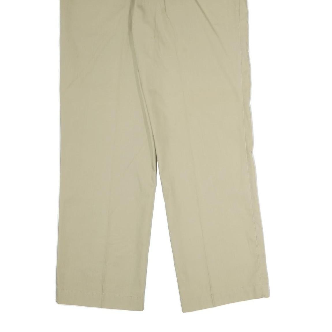 DICKIES Mens Cotton Beige Regular Straight Trousers W34 L29 Zip Closure Classic