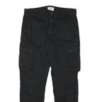 ONLY AND SONS Mens Relaxed Black Cargo Trousers W32 L30 Cotton Blend Zip Pockets