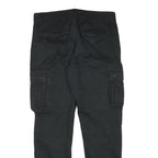 ONLY AND SONS Mens Relaxed Black Cargo Trousers W32 L30 Cotton Blend Zip Pockets
