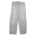 CARHARTT Mens Cotton Blend Grey Relaxed Straight Trousers W33 L32 Workwear
