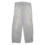 CARHARTT Mens Cotton Blend Grey Relaxed Straight Trousers W33 L32 Workwear