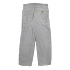 CARHARTT Mens Cotton Blend Grey Relaxed Straight Trousers W33 L32 Workwear