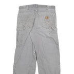 CARHARTT Mens Cotton Blend Grey Relaxed Straight Trousers W33 L32 Workwear