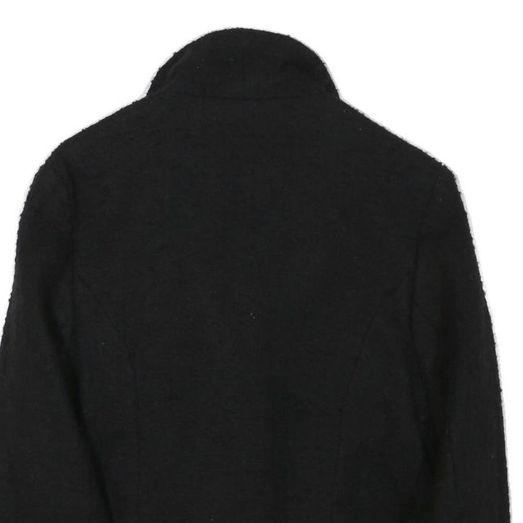 Womens Black Button Polyester Blend Classic Jacket XS Tweed Stylish Elegant