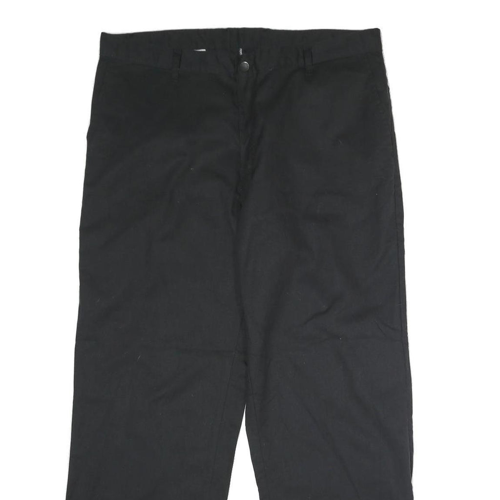 DICKIES Mens Black Regular Fit Straight Leg Trousers W40 L30 Workwear Zip