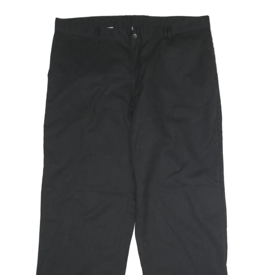 DICKIES Mens Black Regular Fit Straight Leg Trousers W40 L30 Workwear Zip