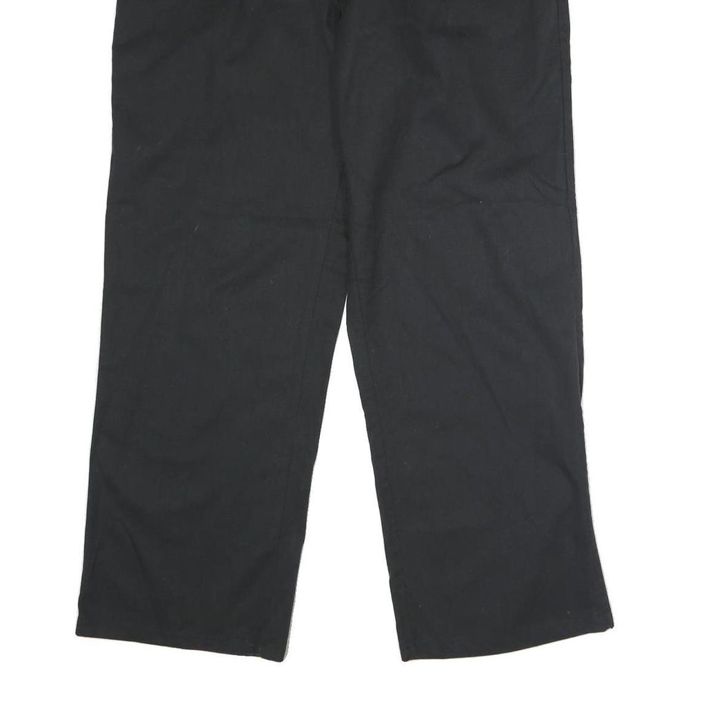 DICKIES Mens Black Regular Fit Straight Leg Trousers W40 L30 Workwear Zip