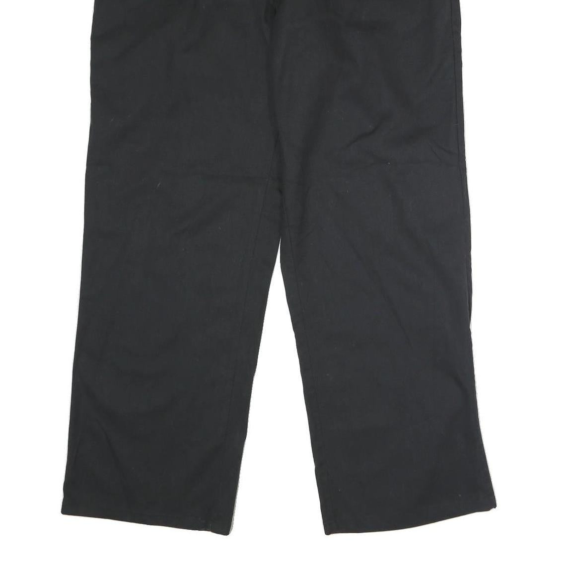 DICKIES Mens Black Regular Fit Straight Leg Trousers W40 L30 Workwear Zip