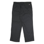 DICKIES Mens Black Regular Fit Straight Leg Trousers W40 L30 Workwear Zip
