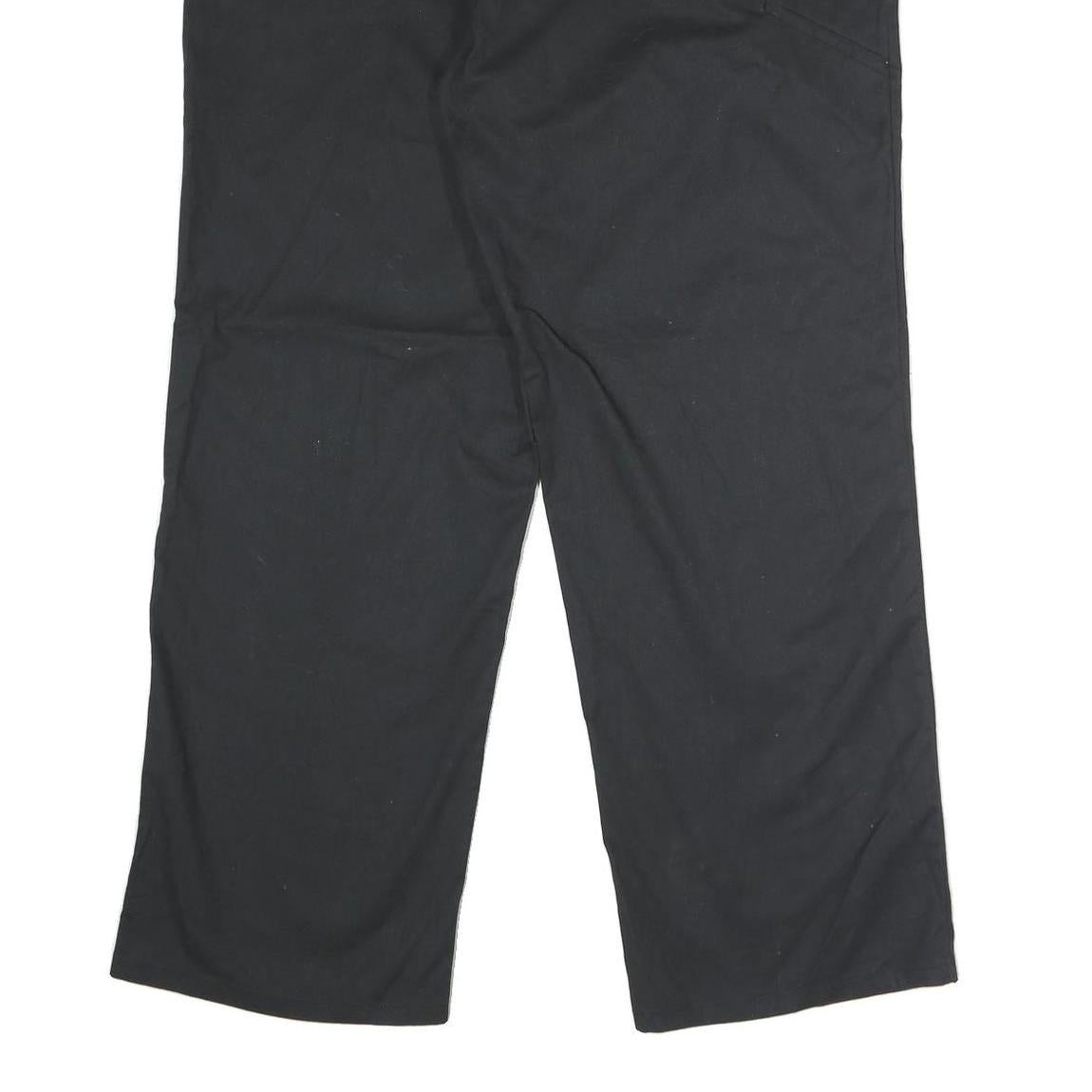 DICKIES Mens Black Regular Fit Straight Leg Trousers W40 L30 Workwear Zip