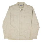 L.O.G.G Mens Beige Cotton Blend Button Jacket XL Plain Casual Lightweight