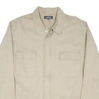 L.O.G.G Mens Beige Cotton Blend Button Jacket XL Plain Casual Lightweight