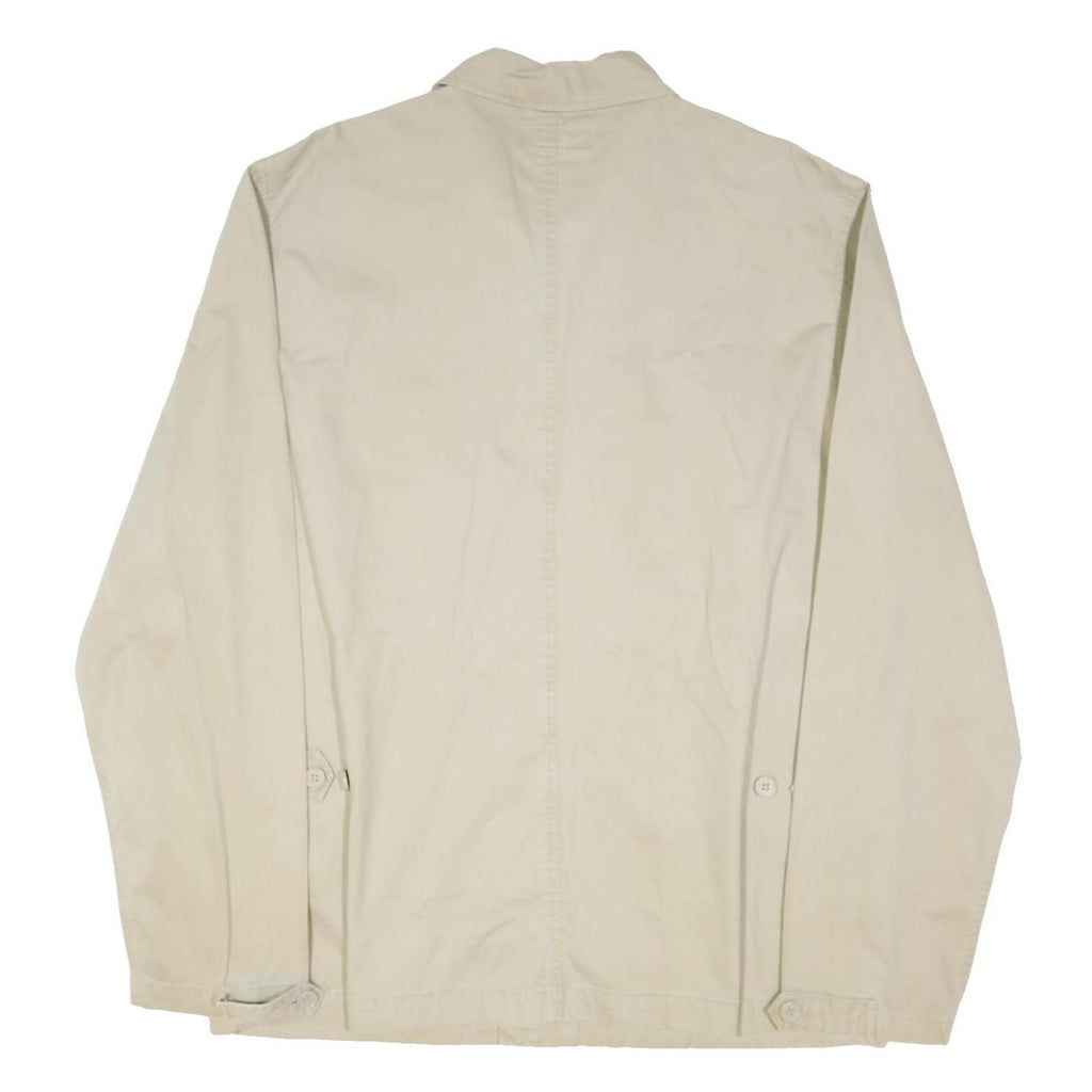 L.O.G.G Mens Beige Cotton Blend Button Jacket XL Plain Casual Lightweight