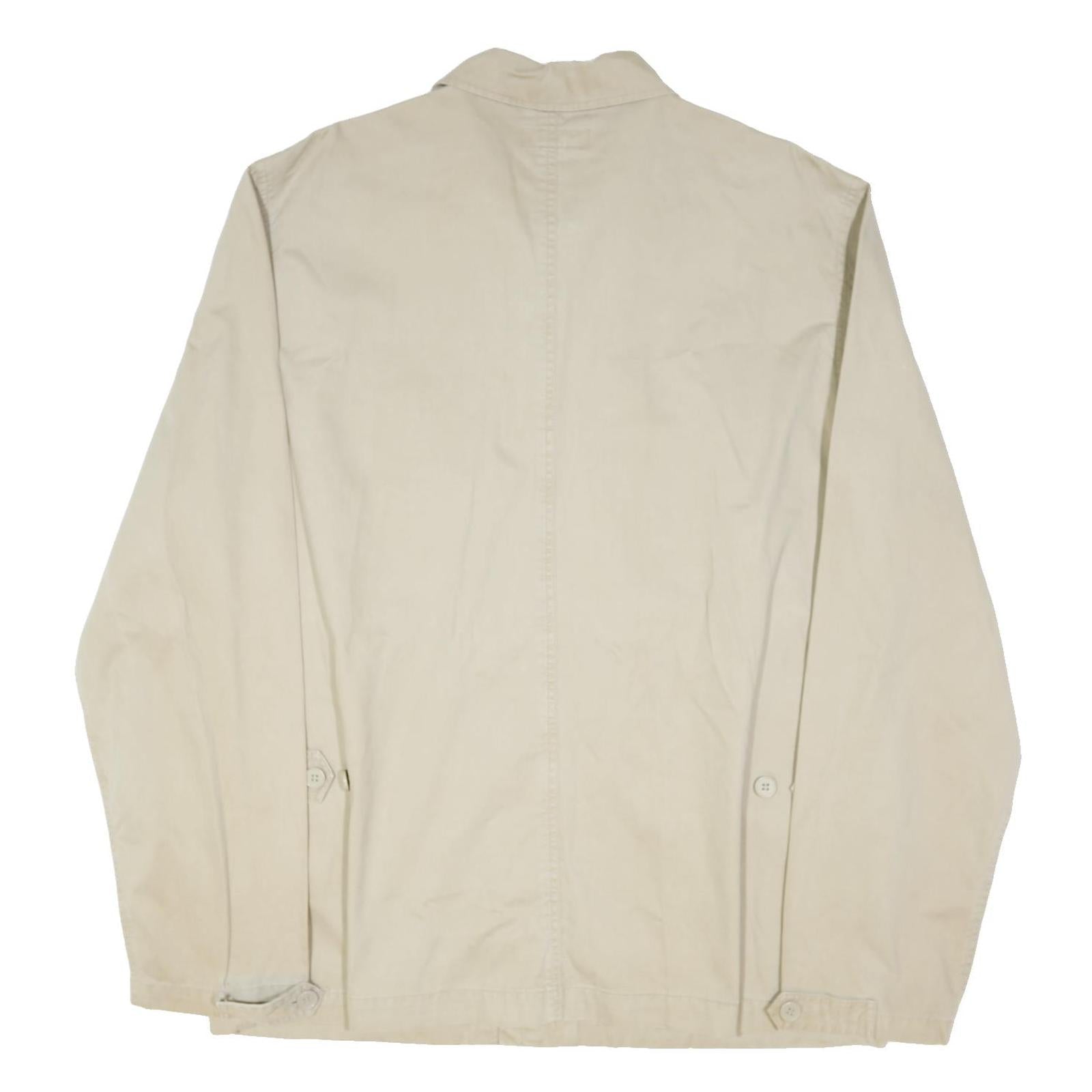 L.O.G.G Mens Beige Cotton Blend Button Jacket XL Plain Casual Lightweight