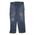 CARHARTT Mens Cotton Blend Blue Regular Fit Straight Leg Trousers W36 L32