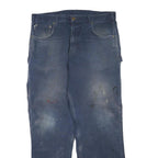 CARHARTT Mens Cotton Blend Blue Regular Fit Straight Leg Trousers W36 L32