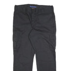DICKIES Mens Black Slim Cargo Trousers W36 L31 Cotton Blend Zip Closure Workwear