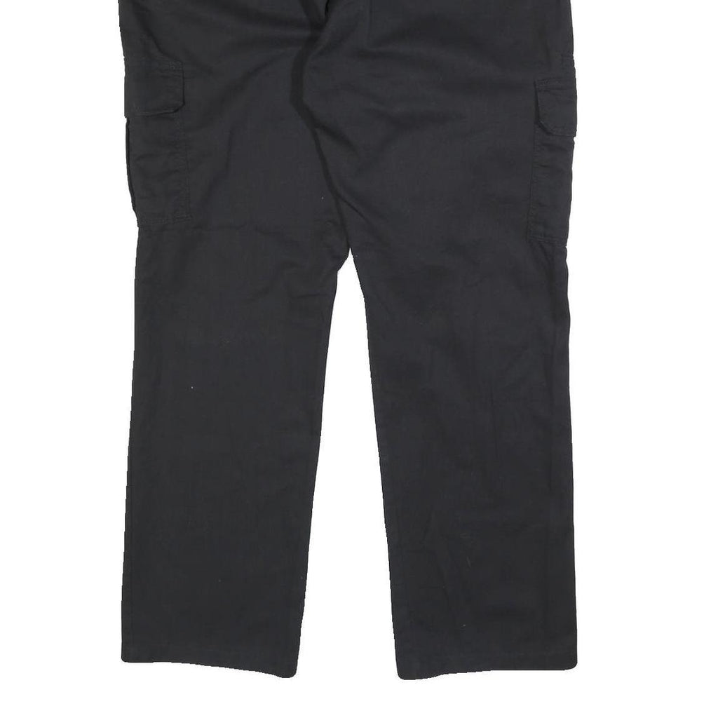 DICKIES Mens Black Slim Cargo Trousers W36 L31 Cotton Blend Zip Closure Workwear