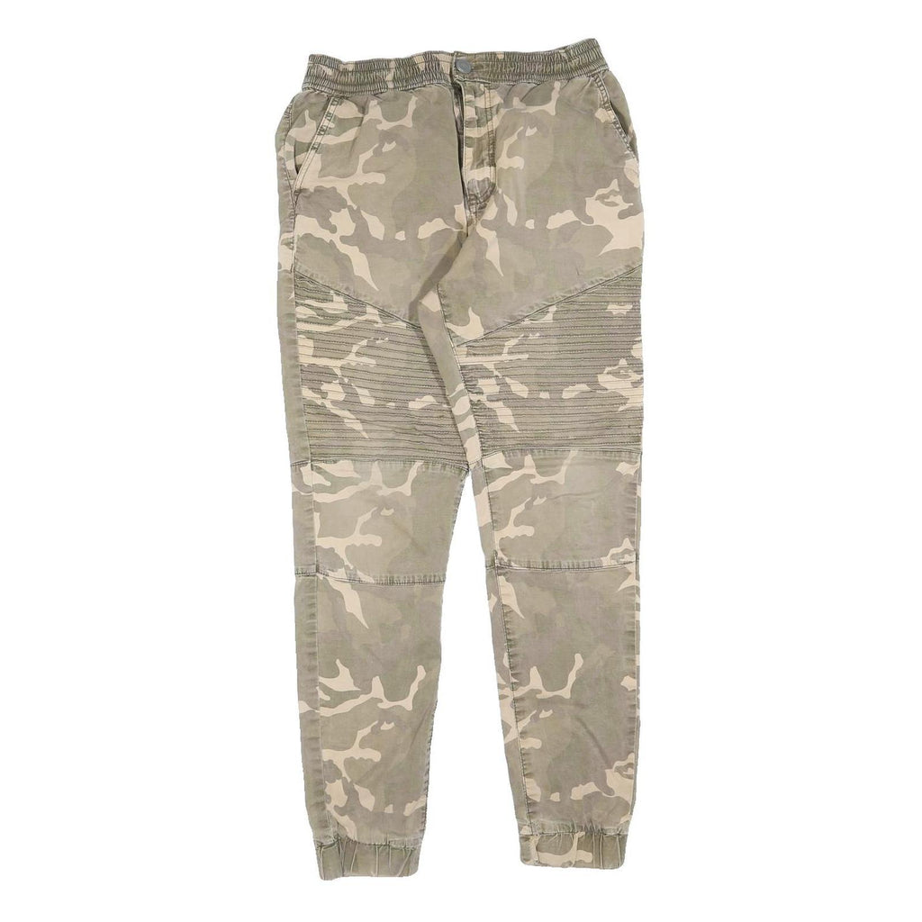 FSBN Mens Slim Camouflage Cotton Blend Trousers W28 L29 Zip Side Pockets